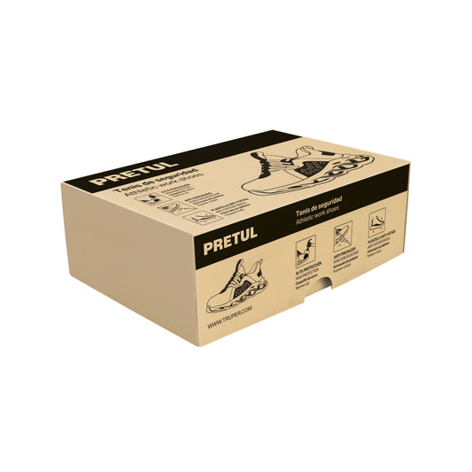 Tenis de seguridad, casquillo metálico, negros, PRETUL