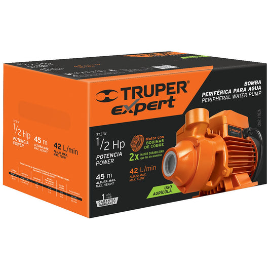BOMBA ELÉCTRICA PERIFÉRICA PARA AGUA 1/2 HP, TRUPER EXPERT CÓDIGO: 10068 CLAVE: BOAP-1/2 - Electrum Digital