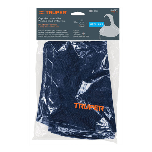 Protección p/soldar, capucha de mezclilla