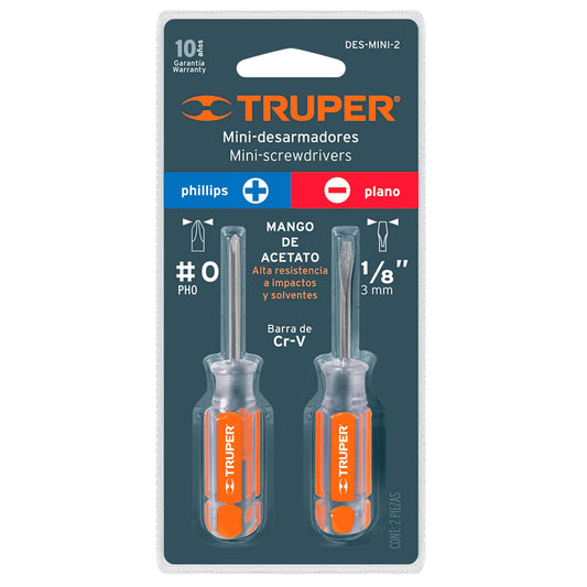 DESARMADORES MINI, 2 PIEZAS CÓDIGO: 14199 CLAVE: DES-MINI-2 - Electrum Digital