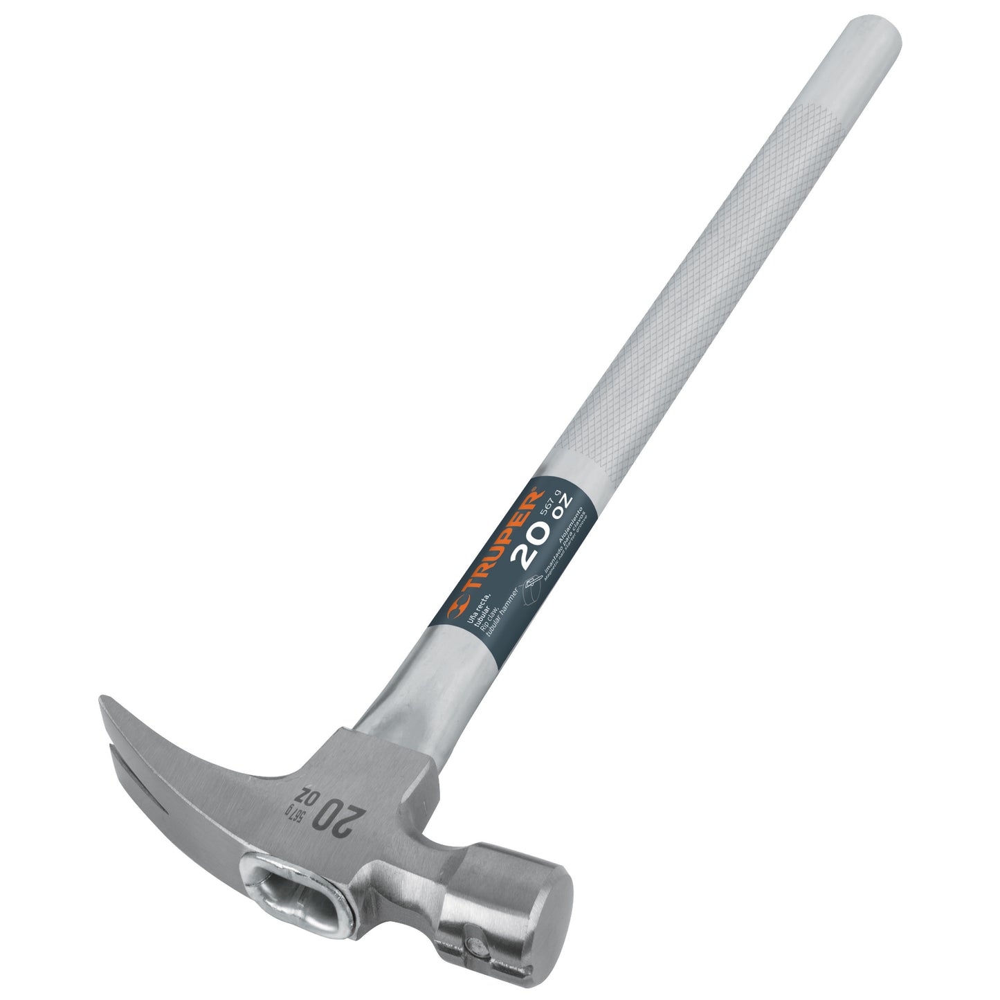 MARTILLO UÑA RECTA 20 OZ, MANGO TUBULAR, CON ALOJAMIENTO CÓDIGO: 16661 CLAVE: MTR-20X