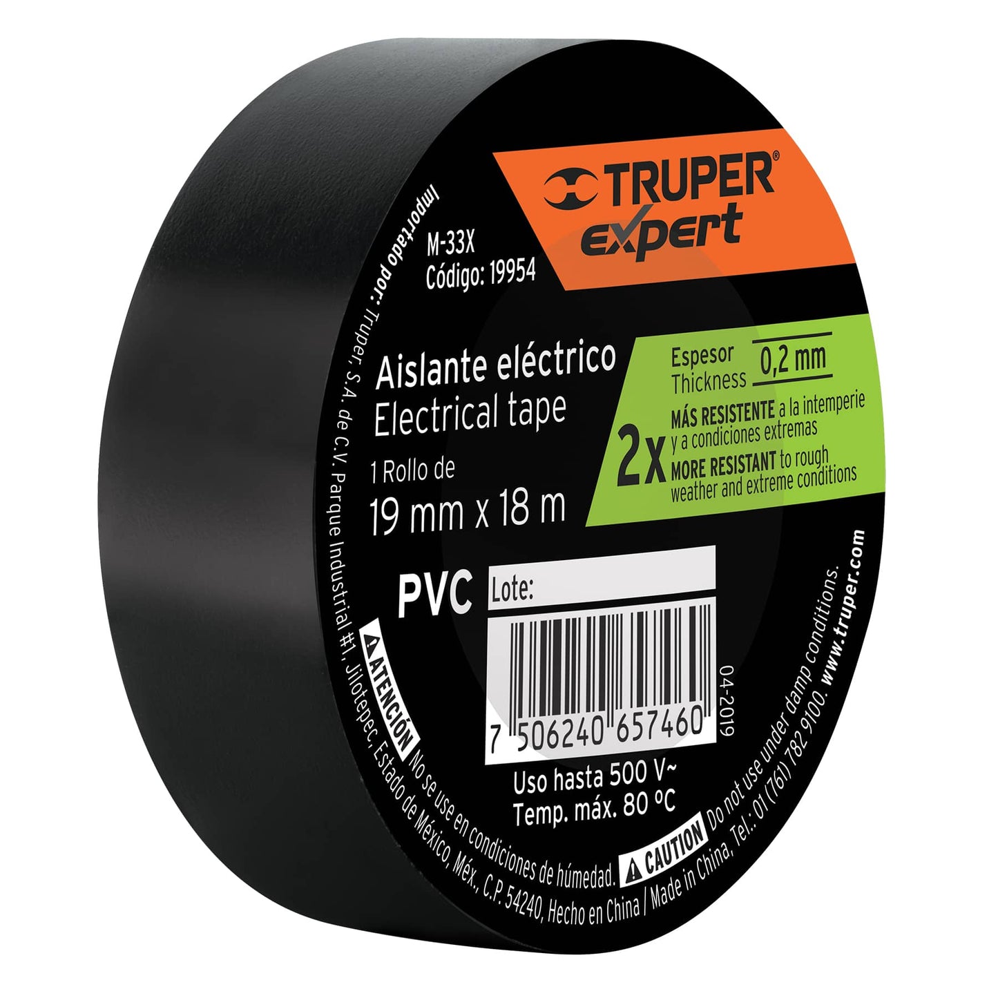 CINTA DE AISLAR 19MM X 18M TRUPER EXPERT CÓDIGO: 19954 CLAVE: M-33X