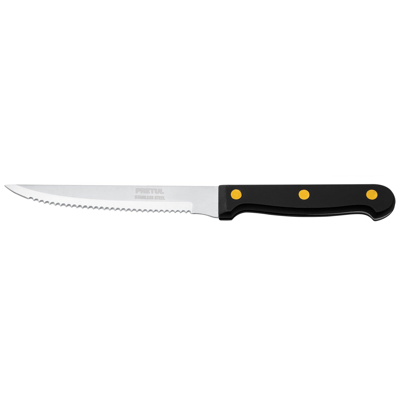 CUCHILLO PARA ASADO CON SIERRA, MANGO PLÁSTICO, 5" CÓDIGO: 23092 CLAVE: CUCH-P52