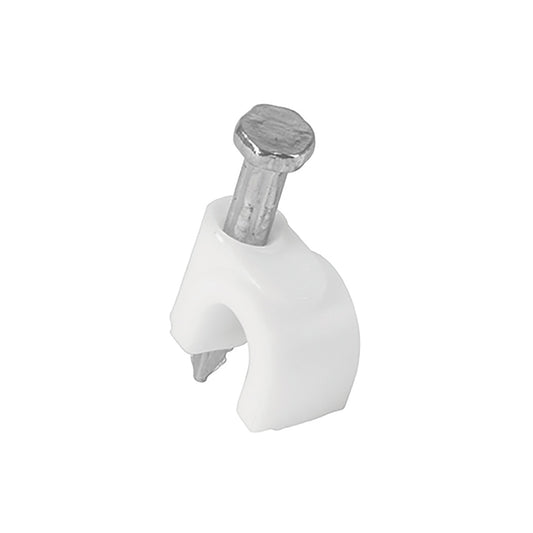 GRAPA PARA CABLE REDONDO, 5 MM, 6 MM, 8 MM, 10 MM, 12 MM, 16 MM, BLANCA, BOLSA CON 20 PIEZAS - Electrum Digital