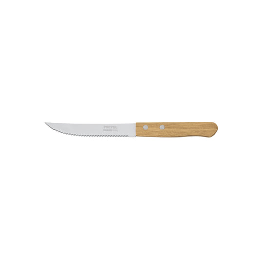 CUCHILLO PARA ASADO CON SIERRA, MANGO MADERA, 5"  CÓDIGO: 23083  CLAVE: CUCH-M52