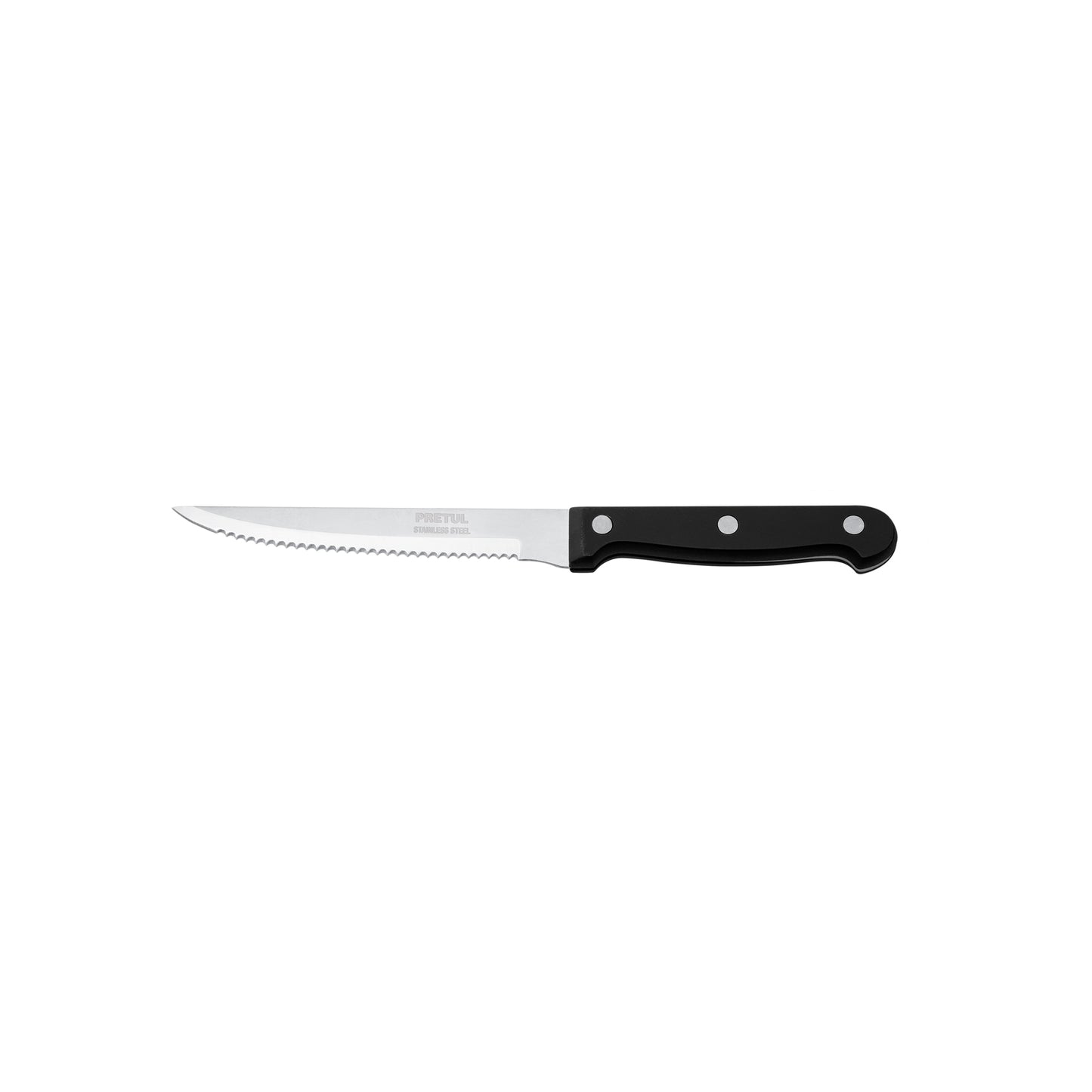 CUCHILLO PARA ASADO CON SIERRA, MANGO PLÁSTICO, 5"  CÓDIGO: 23092  CLAVE: CUCH-P52