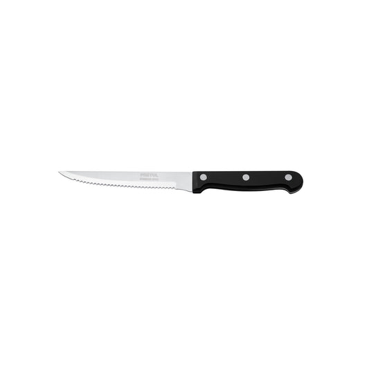 CUCHILLO PARA ASADO CON SIERRA, MANGO PLÁSTICO, 5"  CÓDIGO: 23092  CLAVE: CUCH-P52