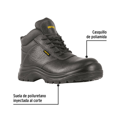 Bota de seguridad negra, casquillo de poliamida, PRETUL
