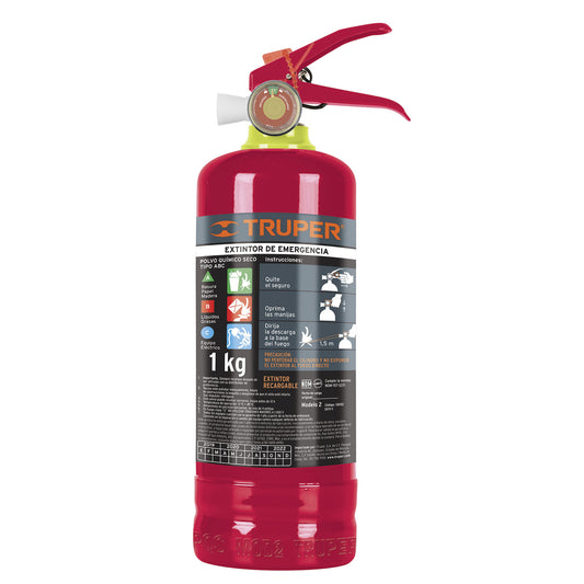 EXTINTOR PORTATIL PARA EMERGENCIA TIPO ABC, 1KG  CÓDIGO: 100276  CLAVE: EXT-1 - Electrum Digital