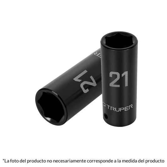 DADO LARGO DE IMPACTO, 6 PUNTAS, STANDARD, CUADRO 1/2" de 3/8" A 1/2" DE 1-1/4" - Electrum Digital