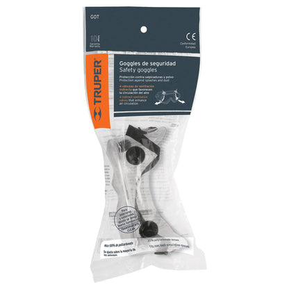 GOGGLES DE SEGURIDAD CON VÁLVULAS DE VENTILACIÓN INDIRECTA  CÓDIGO: 14220  CLAVE: GOT - Electrum Digital