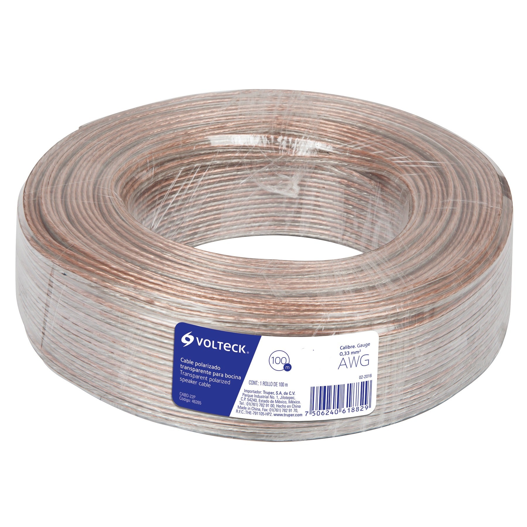 CABLE PARA BOCINA, 16 AWG, 18 AWG, 20 AWG, 22 AWG, POLARIZADO, 100 M - Electrum Digital