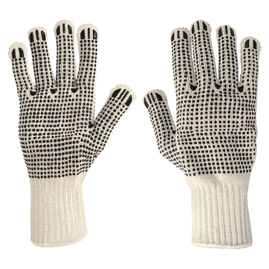 GUANTES DE ALGODÓN CON PUNTOS DE PVC EN PALMA Y DORSO, PRETUL  CÓDIGO: 21830  CLAVE: GU-425