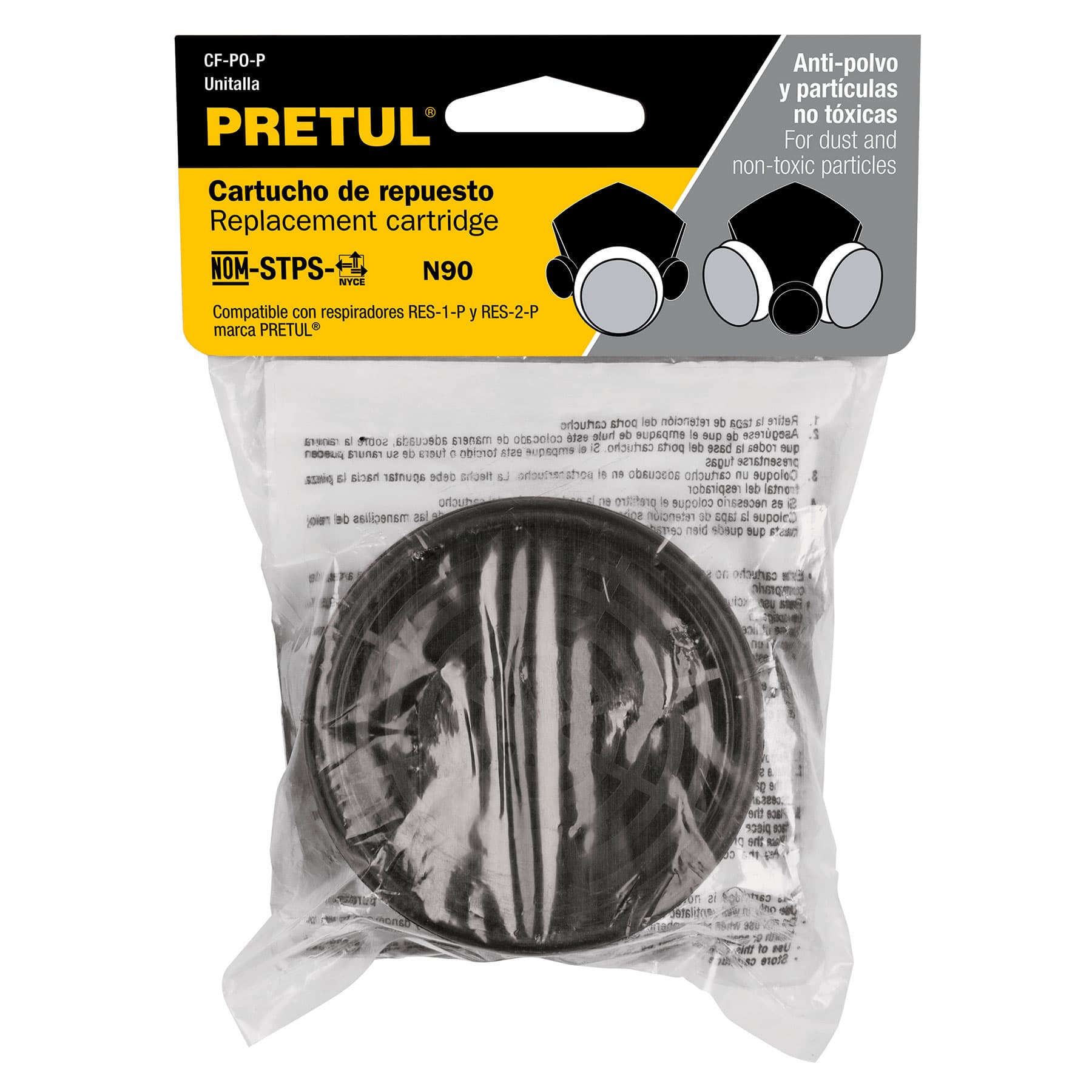 FILTRO DE REPUESTO, POLVOS Y PARTÍCULAS, PRETUL  CÓDIGO: 23393  CLAVE: CF-PO-P - Electrum Digital
