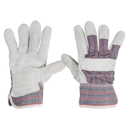 GUANTES DE CARNAZA Y LONETA, UNITALLA, PRETUL  CÓDIGO: 29976  CLAVE: GU-235P