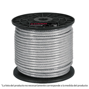 CABLE RÍGIDO DE ACERO, RECUBIERTO PVC, 7X7, 75 M CARRETE DE PLASTICO