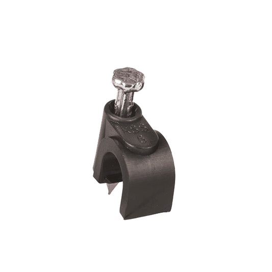 GRAPA PARA CABLE REDONDO, 5 MM, 6 MM, 8 MM, 10 MM, 12 MM, 16 MM, NEGRA, BOLSA CON 20 PIEZAS - Electrum Digital