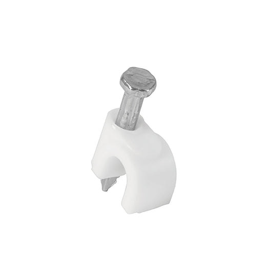 GRAPA PARA CABLE REDONDO, 5 MM, 6 MM, 8 MM, 10 MM, 12 MM, 16 MM, BLANCA, BOLSA CON 20 PIEZAS - Electrum Digital
