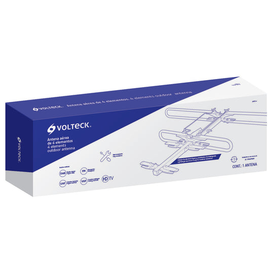 ANTENA AÉREA PARA TV, TIPO DURA ORO DE 4 ELEMENTOS  CÓDIGO: 48470  CLAVE: ANDO-4 - Electrum Digital