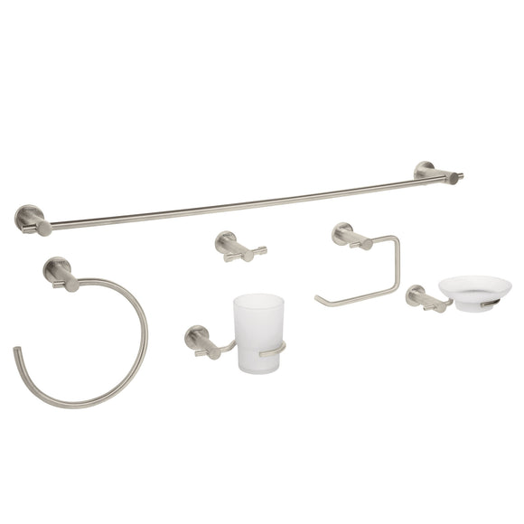 JUEGO DE ACCESORIOS PARA BAÑO, 6 PIEZAS, SATINADO, ELEMENT  CÓDIGO: 49682  CLAVE: ELA-7000N - Electrum Digital