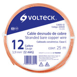 CABLE COBRE DESNUDO CALIBRE 12 AWG, 25 M  CÓDIGO: 40049  CLAVE: CADES-12